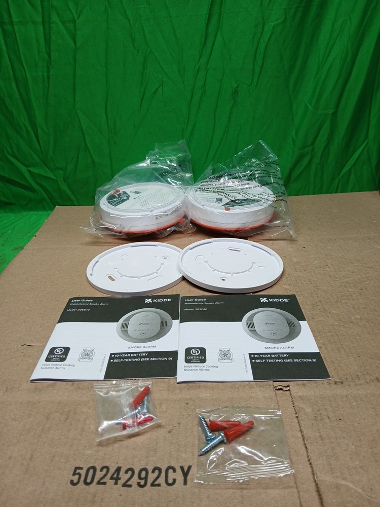 2 PACK Kidde Smoke Detector 10-Year Battery Powered LED Warning Light 20SD10.