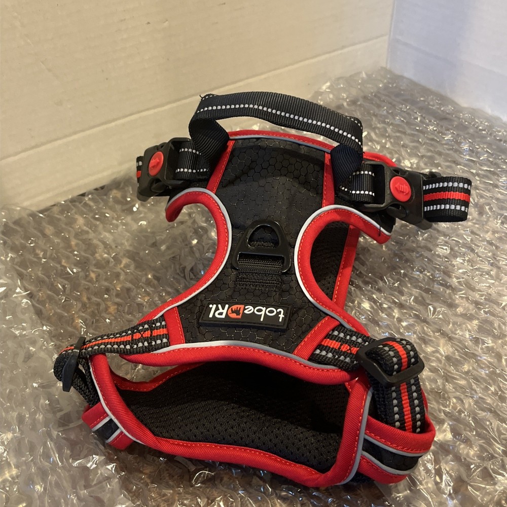 Tobe Dri. No Pull Dog Harness Size M Red And Black Sturdy With Handel
