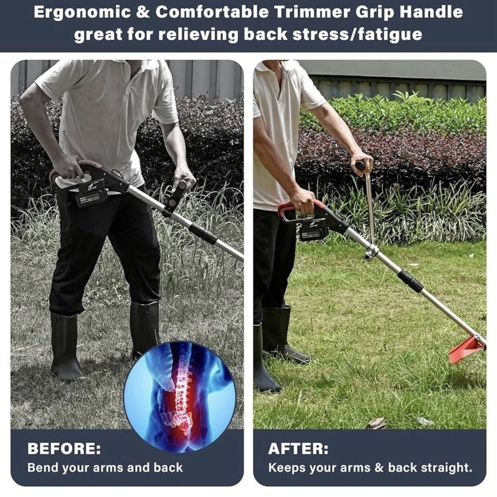 Ergonomic String Trimmer Grip, Weed Eater Handle Extension with Bracket Clamp