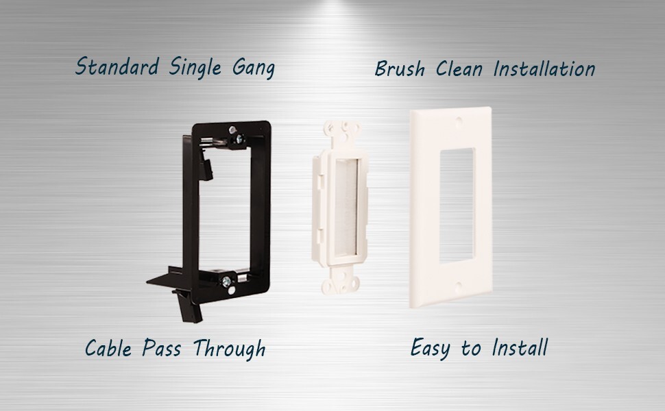 Brush Wall Plate + Low Voltage Mounting Bracket 5-Pack Cable Pass Through Insert