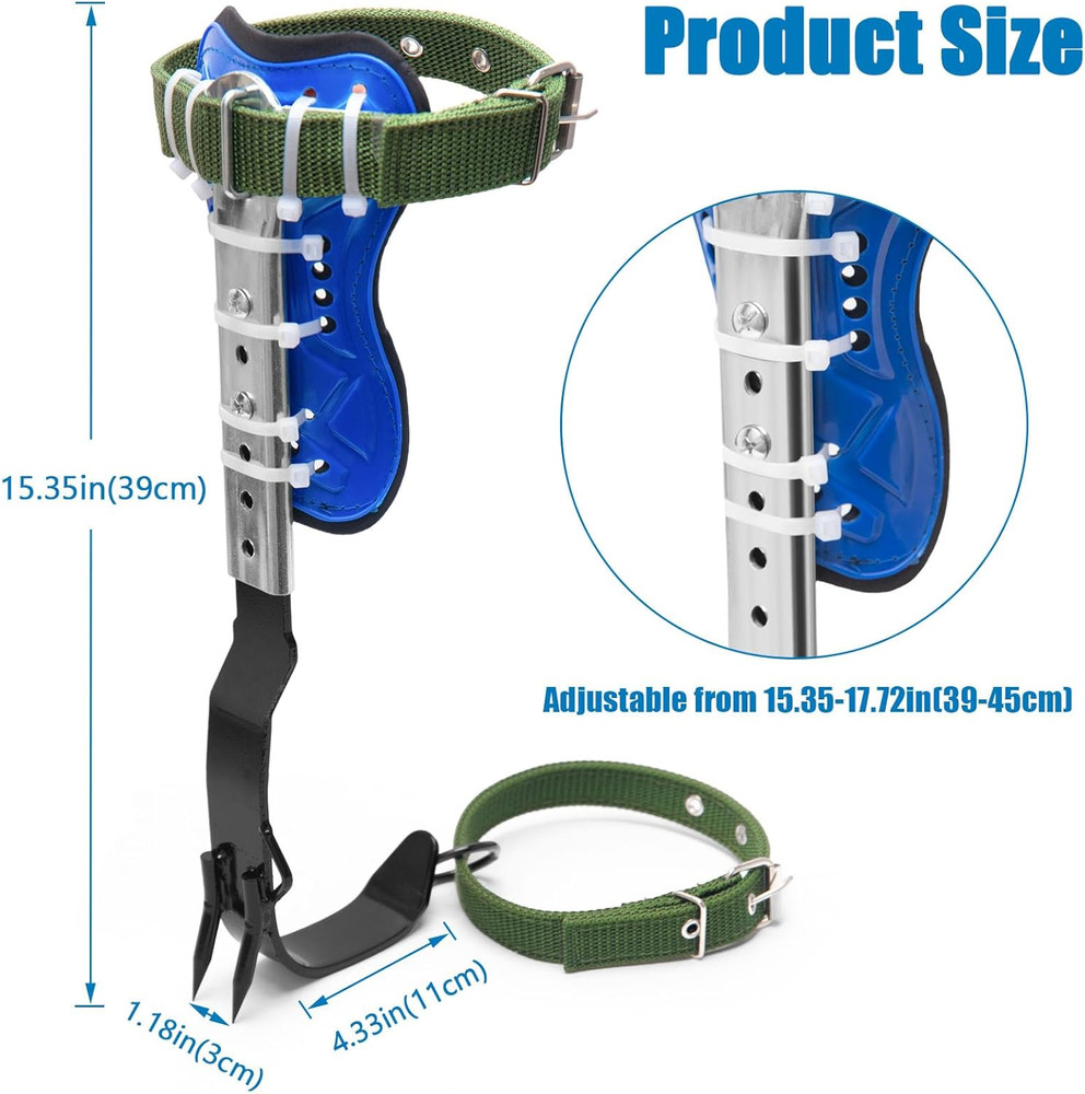 Tree Climbing Spikes, Tree Climbing Gear with Adjustable Climbing Belt- Tree Cli
