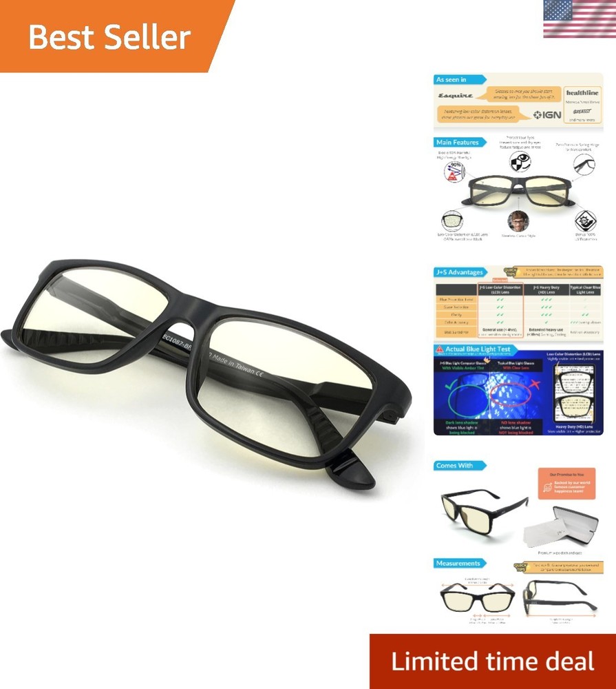 Vision Blue Light Blocking Glasses for Men Women | Computer Gaming Work| Anti...