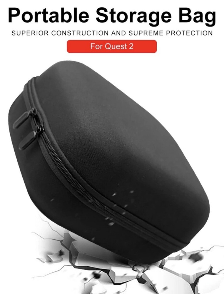 leather hard carrying case for oculus quest/quest 2vr gaming headset