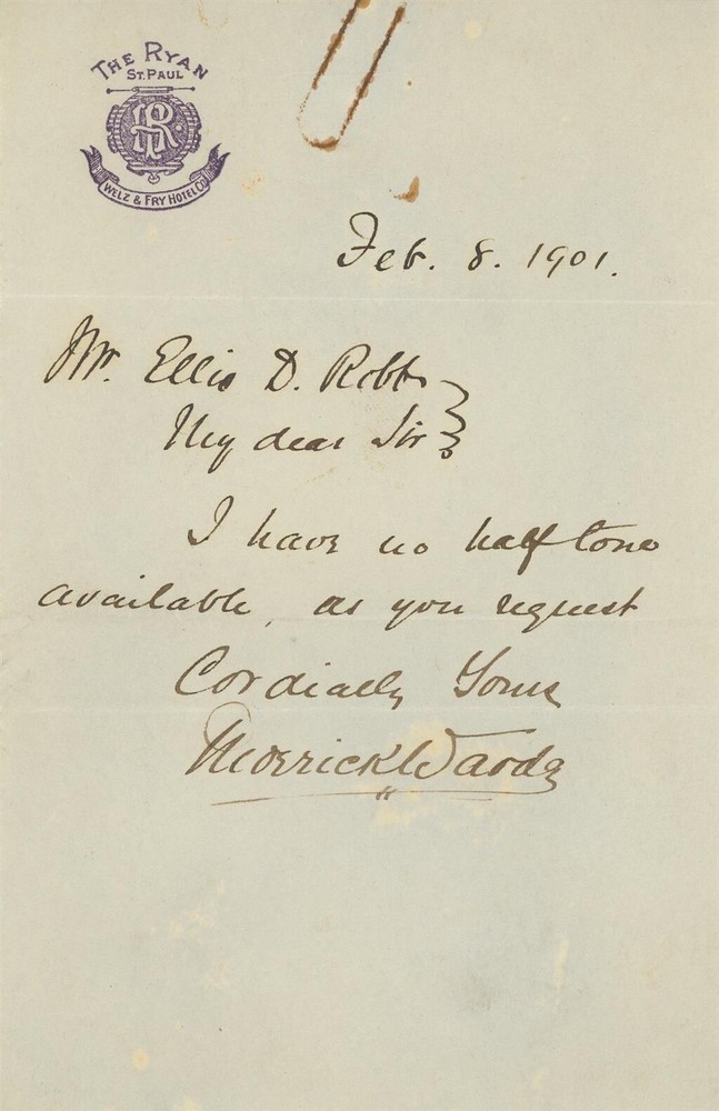 Frederick Warde- Signed Handwritten Note from 1901 (Shakespearean Actor)
