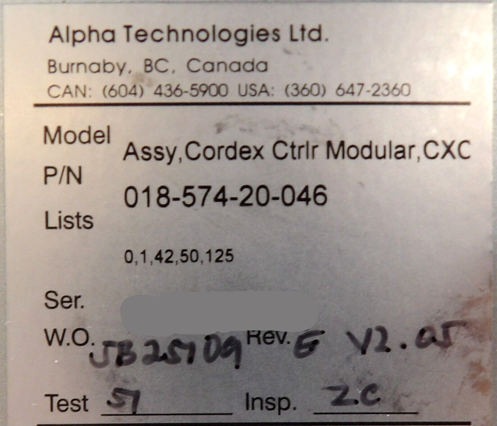 Alpha Technologies 018-574-20-046 CXC Cordex Controller Module Surplus