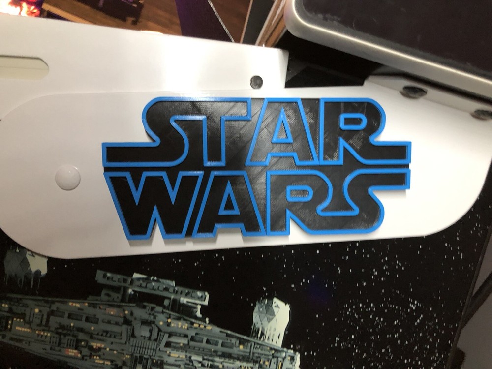 Star Wars Pinball Mod Back Box Hinge Blue/Red 3D Logo Mod(pair)