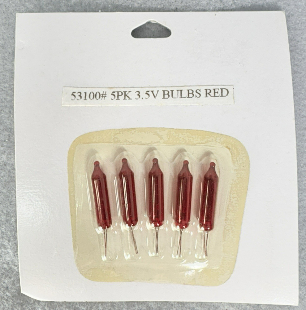 3.5 volt Christmas Light Bulbs RED Mini for 35 and 70 count Light Strings Vtg