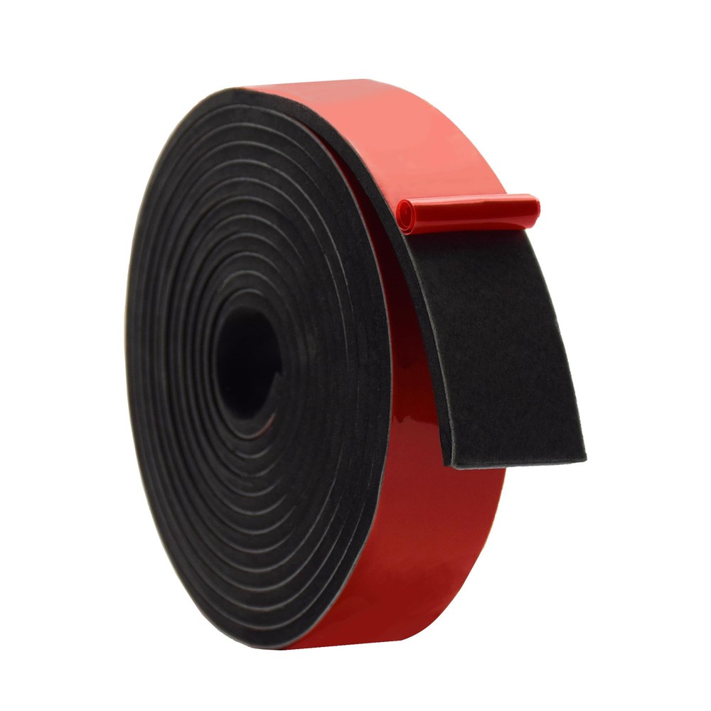 Solid Neoprene Rubber Strips with Adhesive Backing 1/8 (.125)" Thick x 1" Wid...