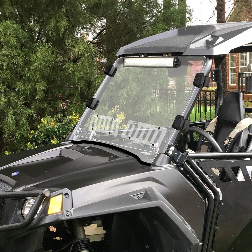 StarknightMT Scratch-Resistant UTV Front Full Windshield Slide-Vent Clear
