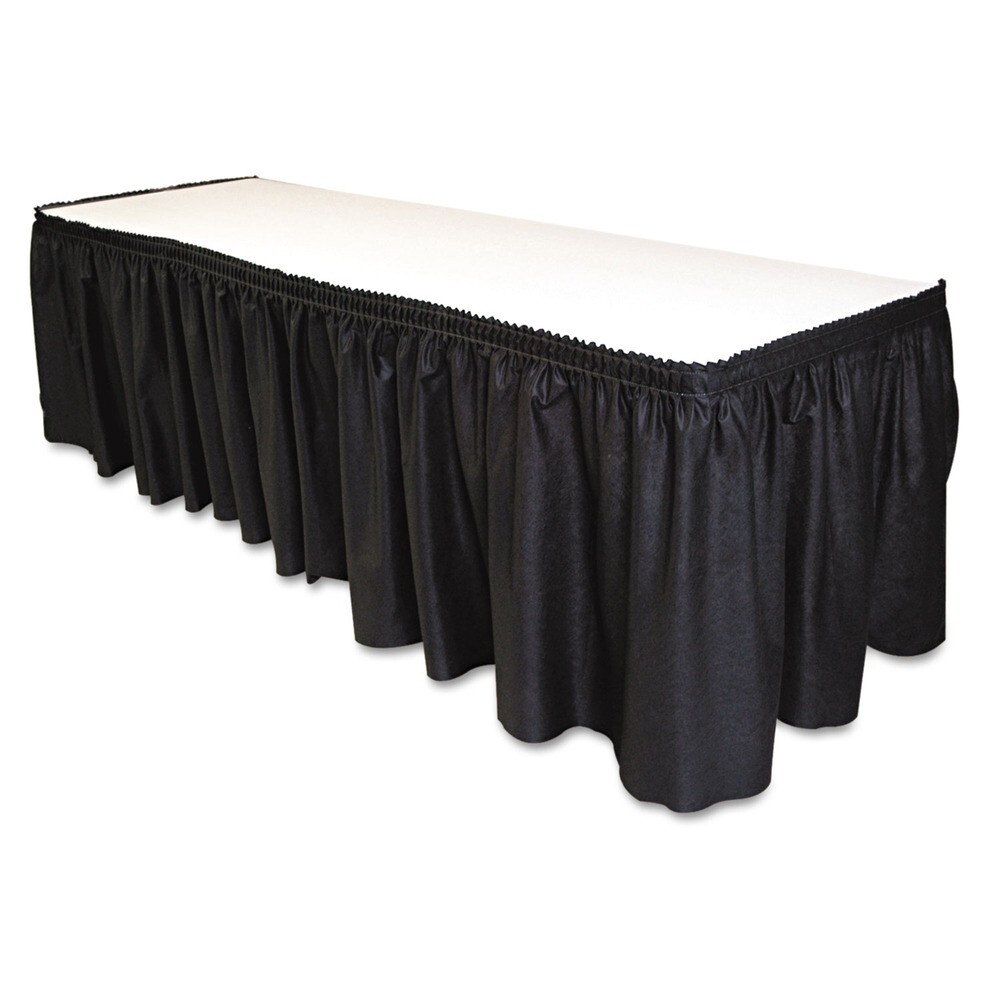 Tablemate LS2914BK 29" x 14' Polyester Table Set Linen-Like Table Skirting New