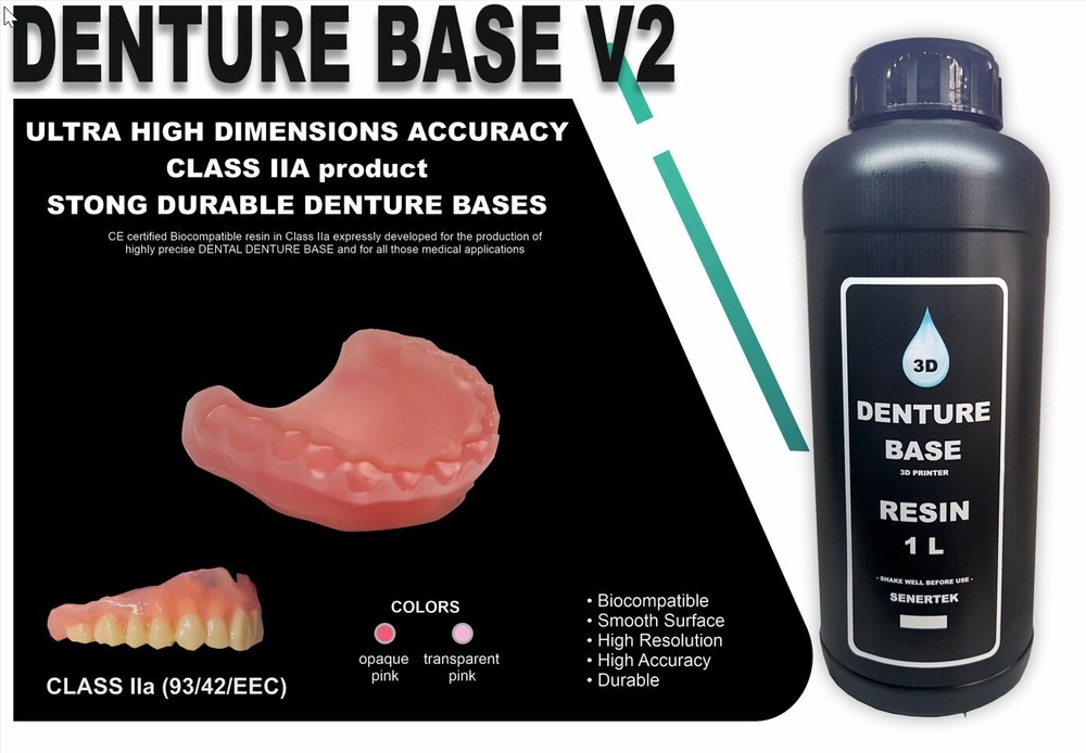 DLP SLA LCD 3d printer denture base resin for manufacturing dentures