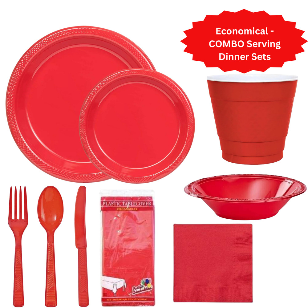 COMBO-PARTY SET: Complete Disposable Dining Solution for Your Event
