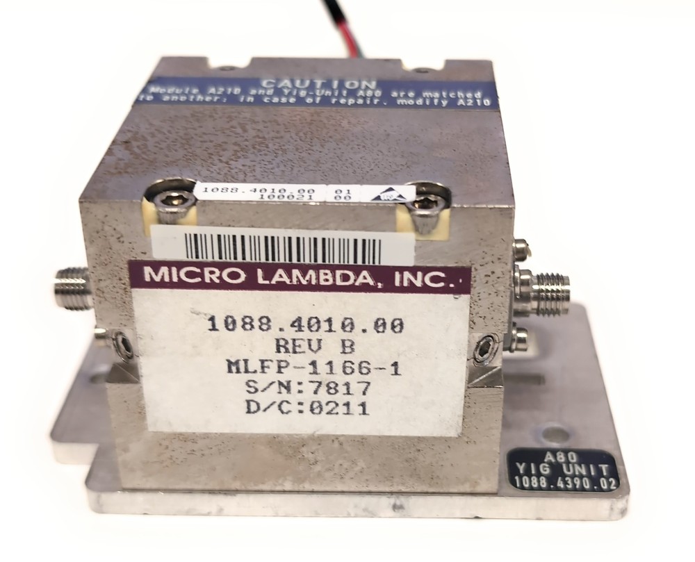 Micro Lambda A80 Tuned YIG Unit 1088.4010.00 Microwave Filter MLFP-1166-1