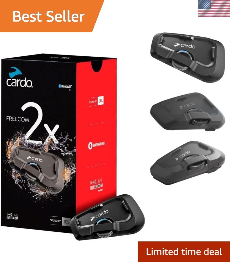 Systems FREECOM 2X Motorcycle 2-Way Helmet Bluetooth Communication System Hea...