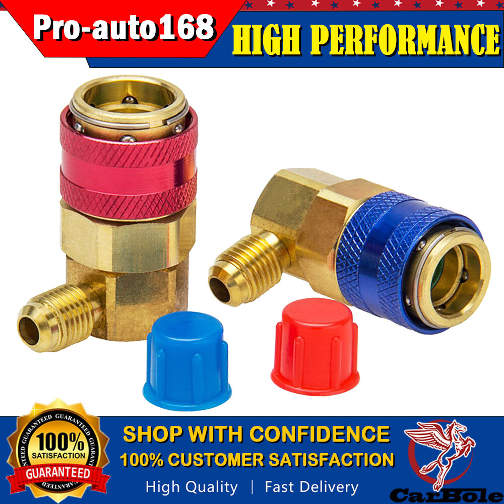 2Pc High Low HVAC AC Quick Coupler Adapter Fitting Manifold Gauge Conversion Kit