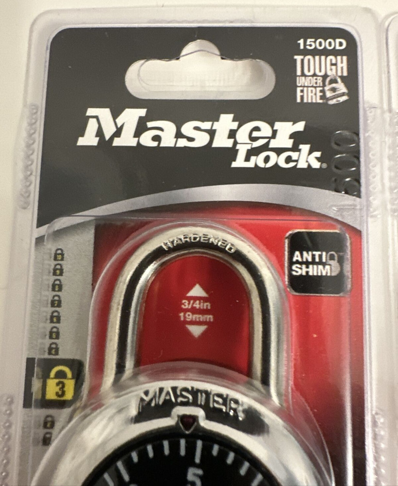 Master Lock 1500D 2 Pack 1 7/8" Combination Dial Padlock
