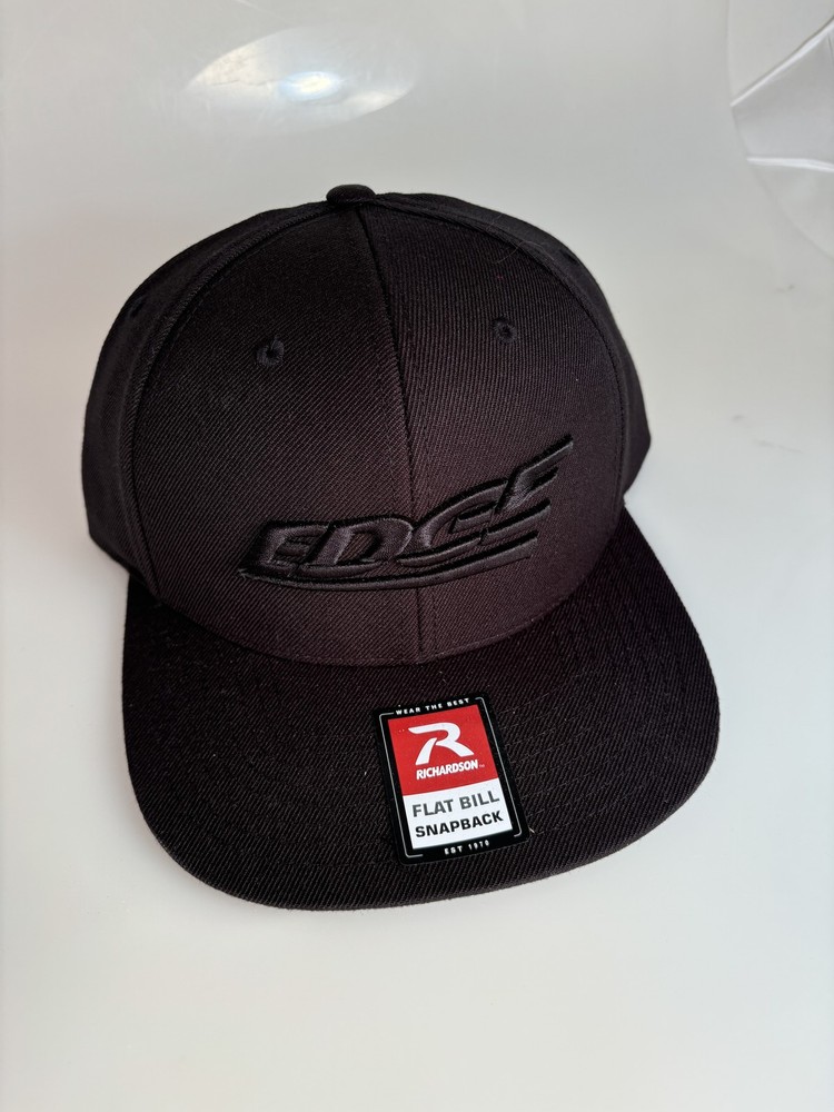 Edge 99203E Snapback Style Hat - Flat Bill - Black