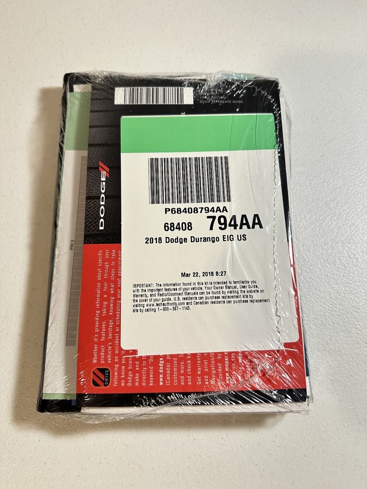 2018 Dodge Durango Owner’s Manual Set