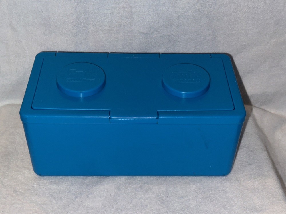 Chubs Stackable Blue Vintage Building Block Storage Container Good Used