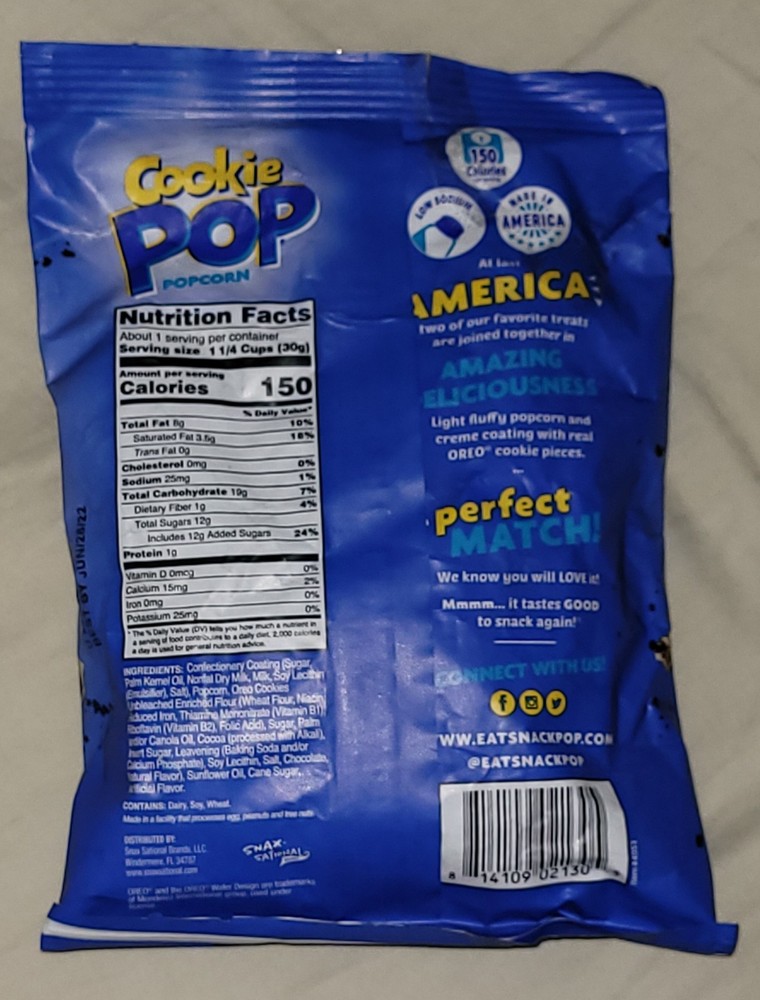 COOKIE POP POPCORN OREO - 1 oz - LIMITED EDITION PACK