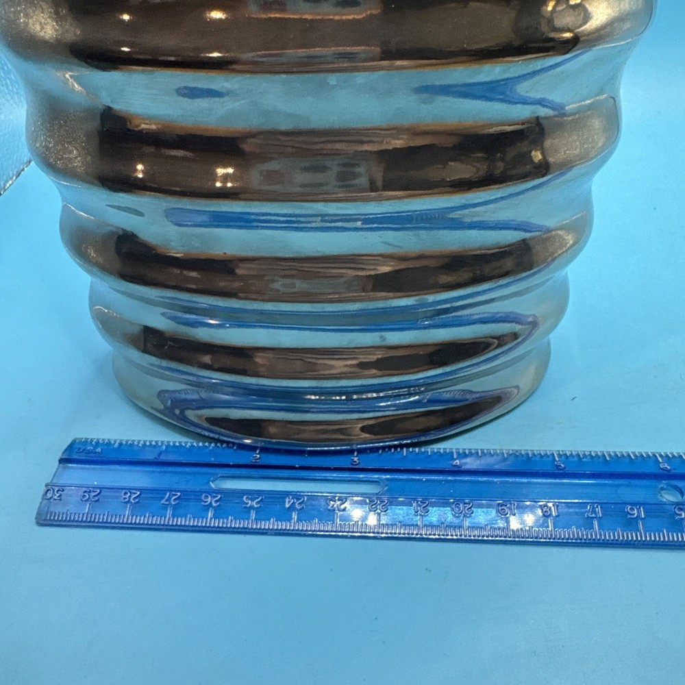 14" Silver Vase Oval