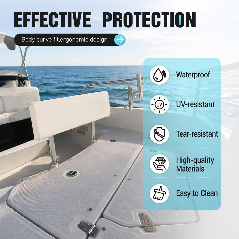 For Universal Leaning Post Backrest with Folding Arms Removable White+Silvery