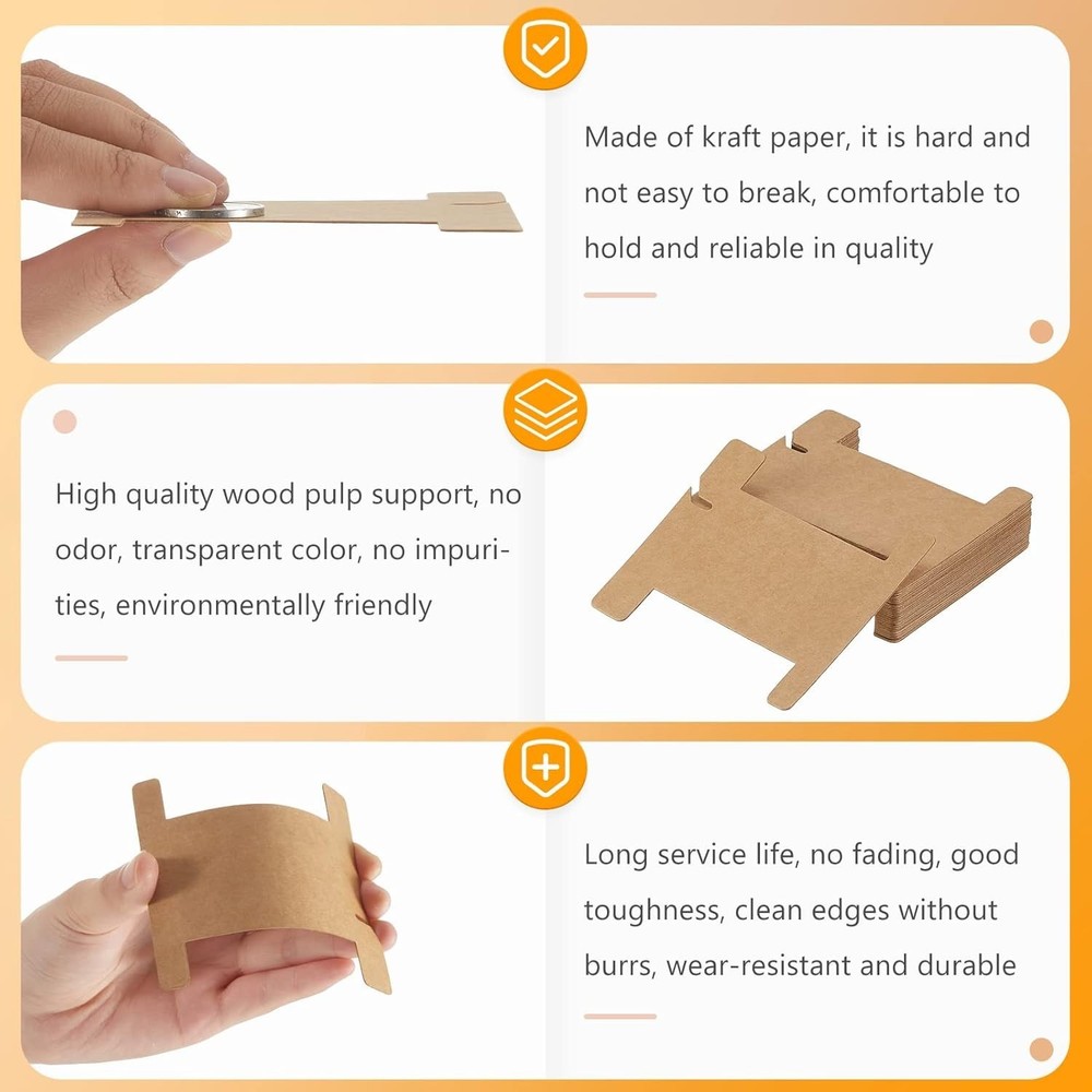 Kraft Cardboard Ribbon Organizer - 100 Elegant Spools for Creative Projects