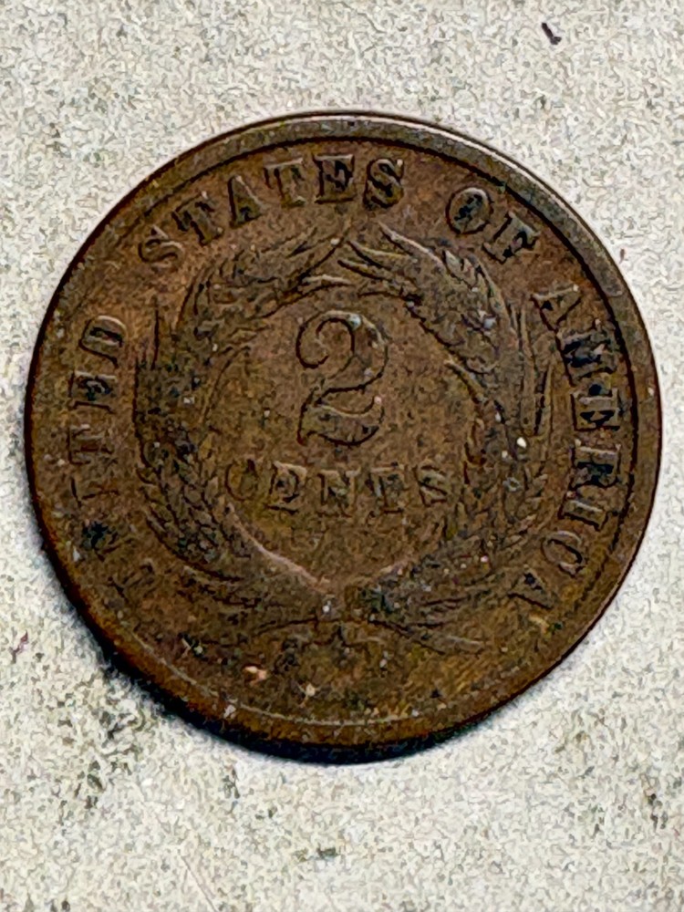 1864 Two Cent Piece Large Motto VG