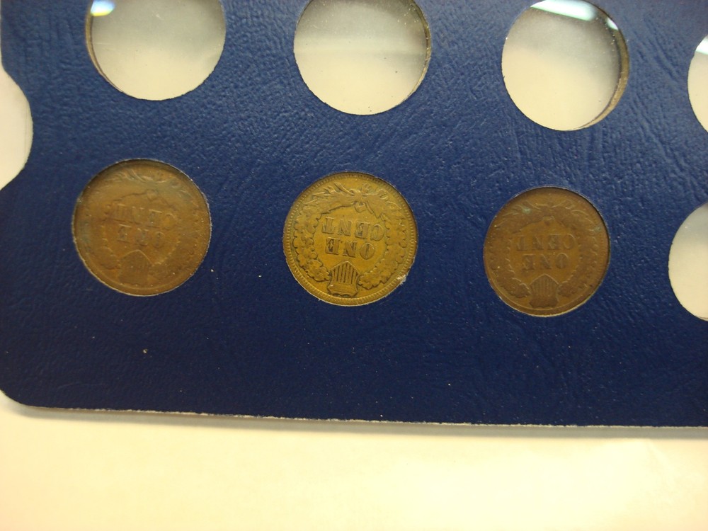 OLDTIME INDIAN CENT COLLECTION - 40 DIFF. COINS - 1857 - 1909
