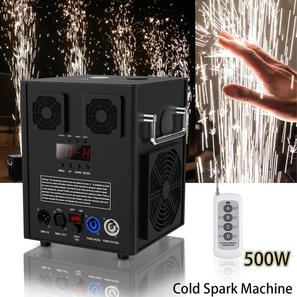 4PCS Cold Spark Machine 700W DMX Stage Firework Machine Wedding W/Flight Case US