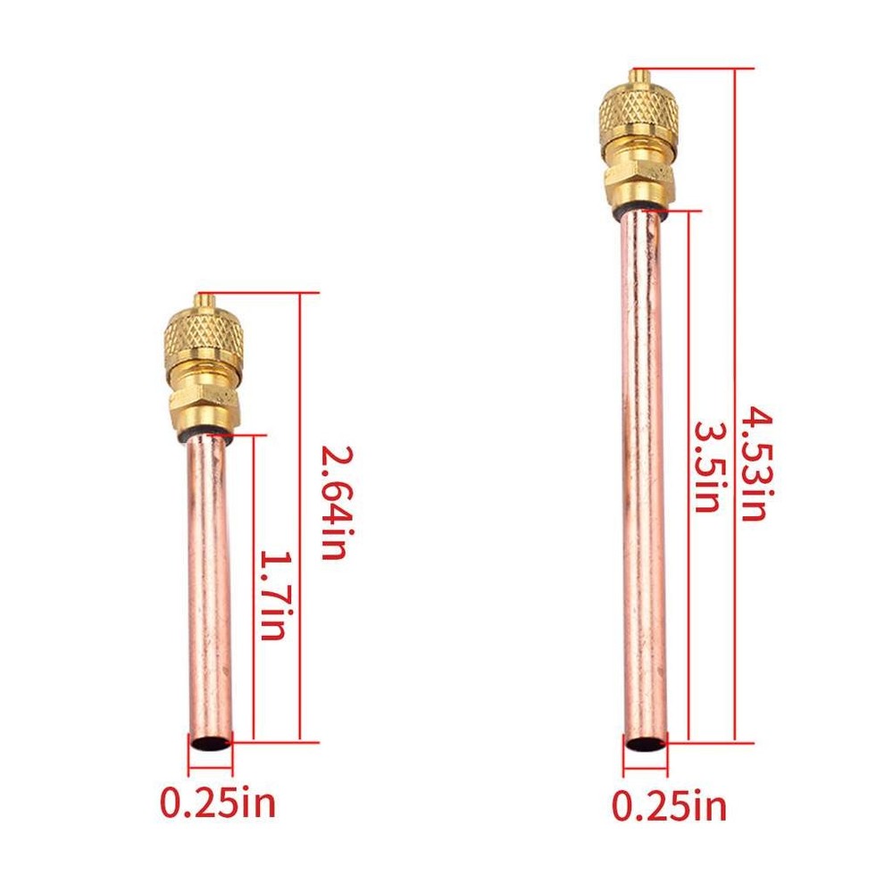 20pcs Service/Access Valve 1/4" SAE *1/4" OD *2.75" Stem Core Refrigeration Set