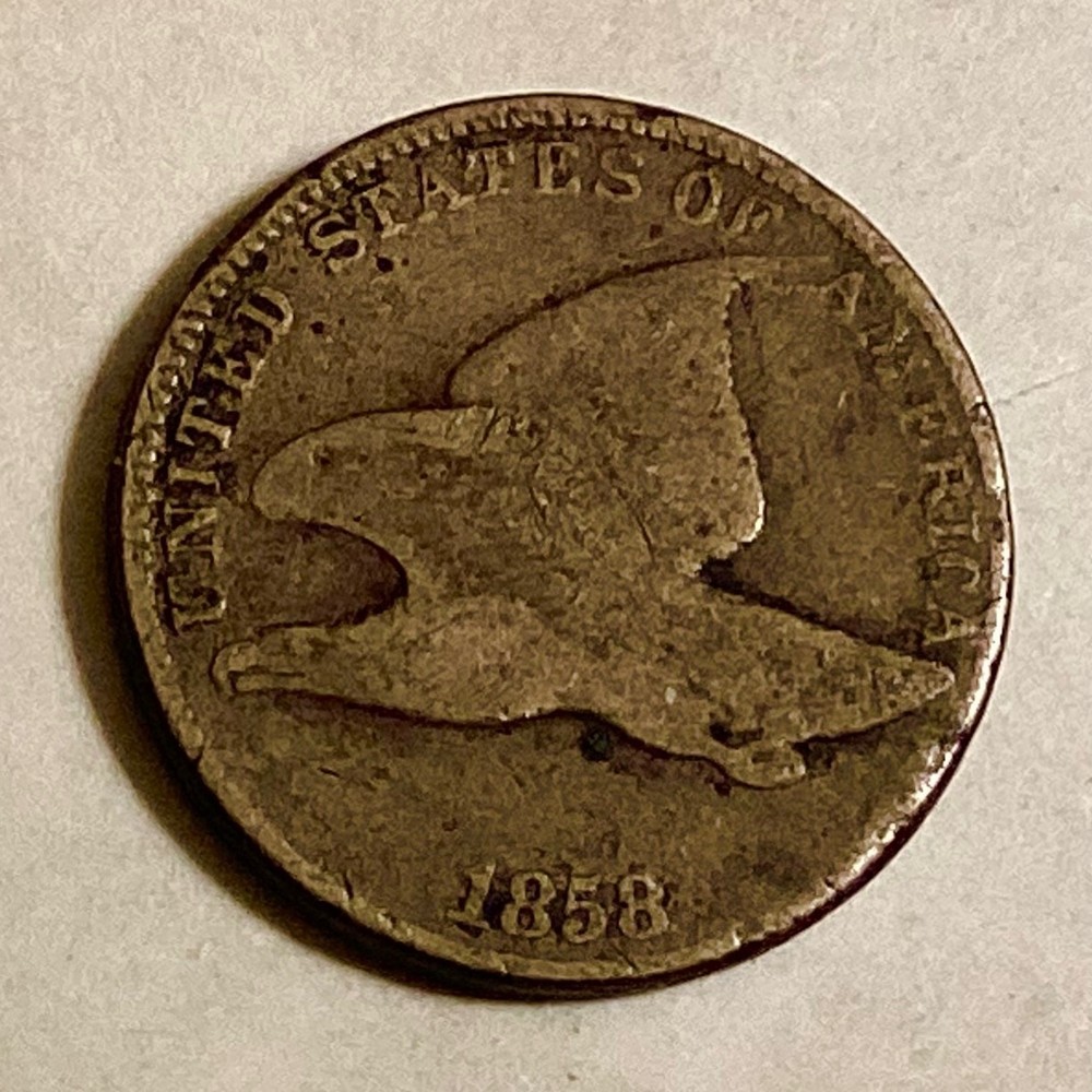1858 US Flying Eagle Cent cd -