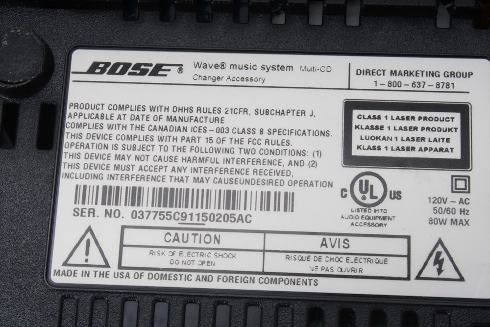 Bose 3-Disc Multi-CD Changer for Wave Music System With Power Cable – AS IS