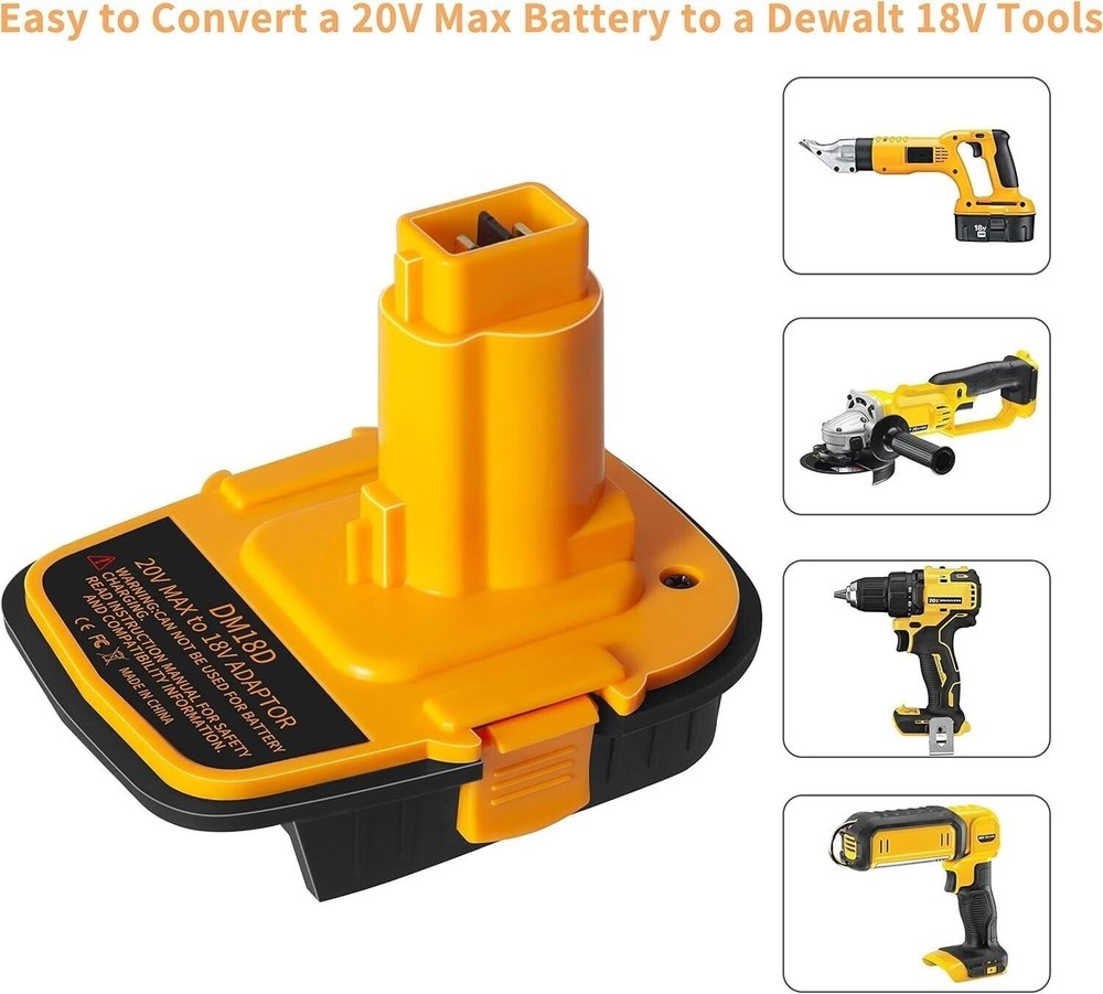 2pack USB Battery Convert Adapter Compatible with Dewalt 20V to 18V tools