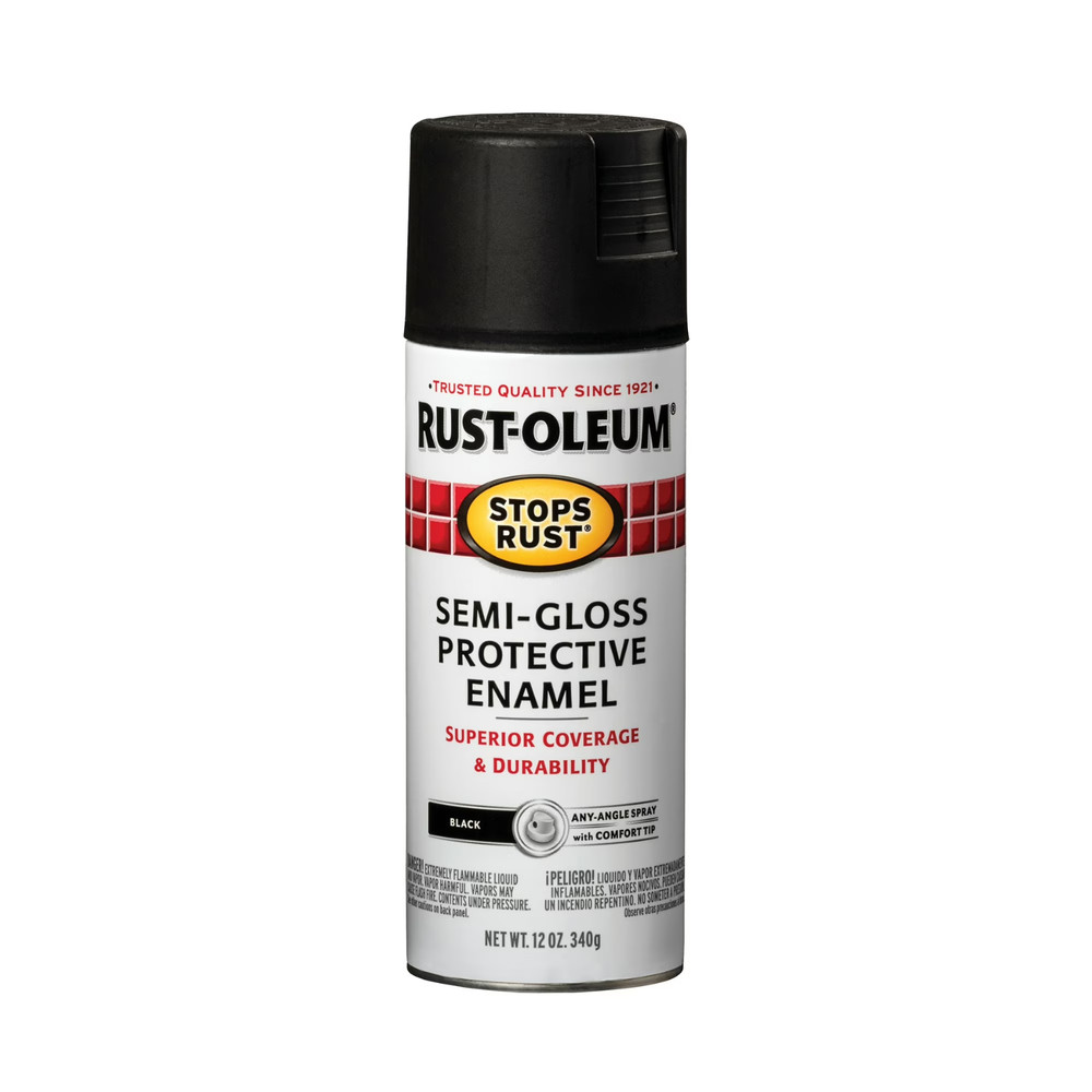 6 Pack Rust Oleum Stops Rust Protective Enamel Spray Paint Semi Gloss Black 12oz