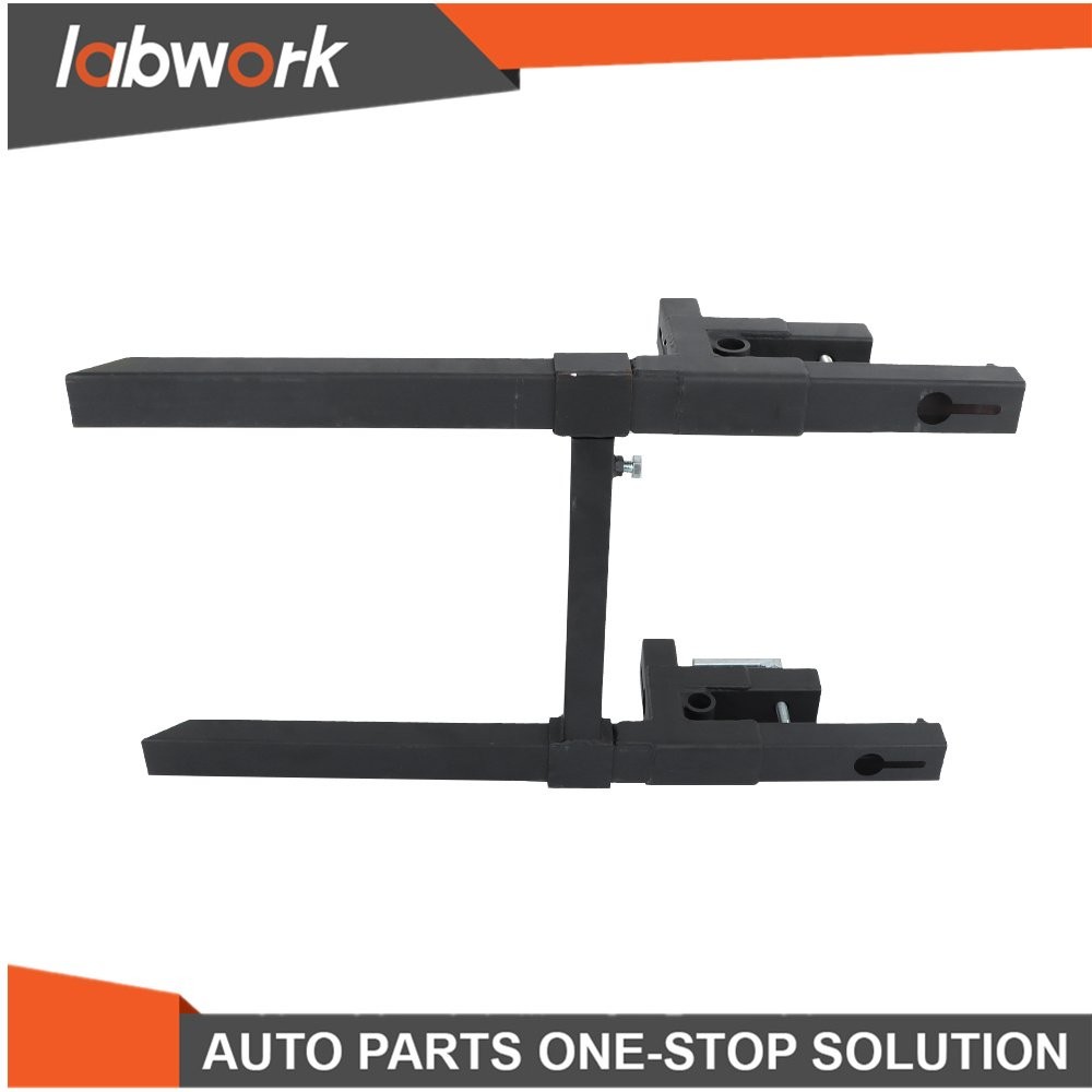 Labwork 43" Pallet Forks Clamp On Tractor Forks with Adjustable Stabilizer Bar