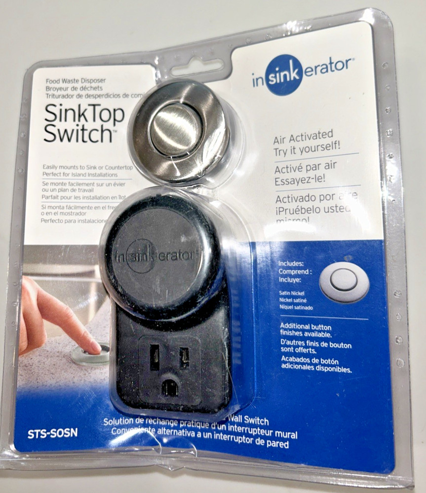InSinkErator Counter Top Air Switch for Disposal Air Satin Nickel STS-SOSN