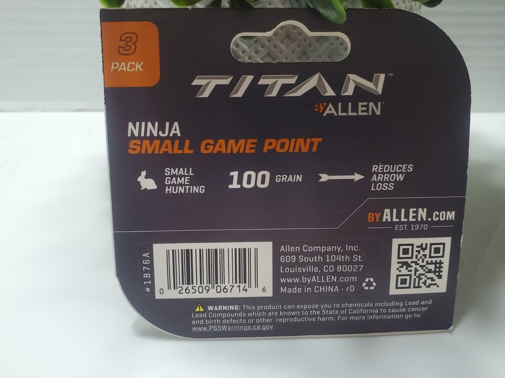 Titan Ninja Small Game Point 3-Pack 100 Grain🟠New Sealed