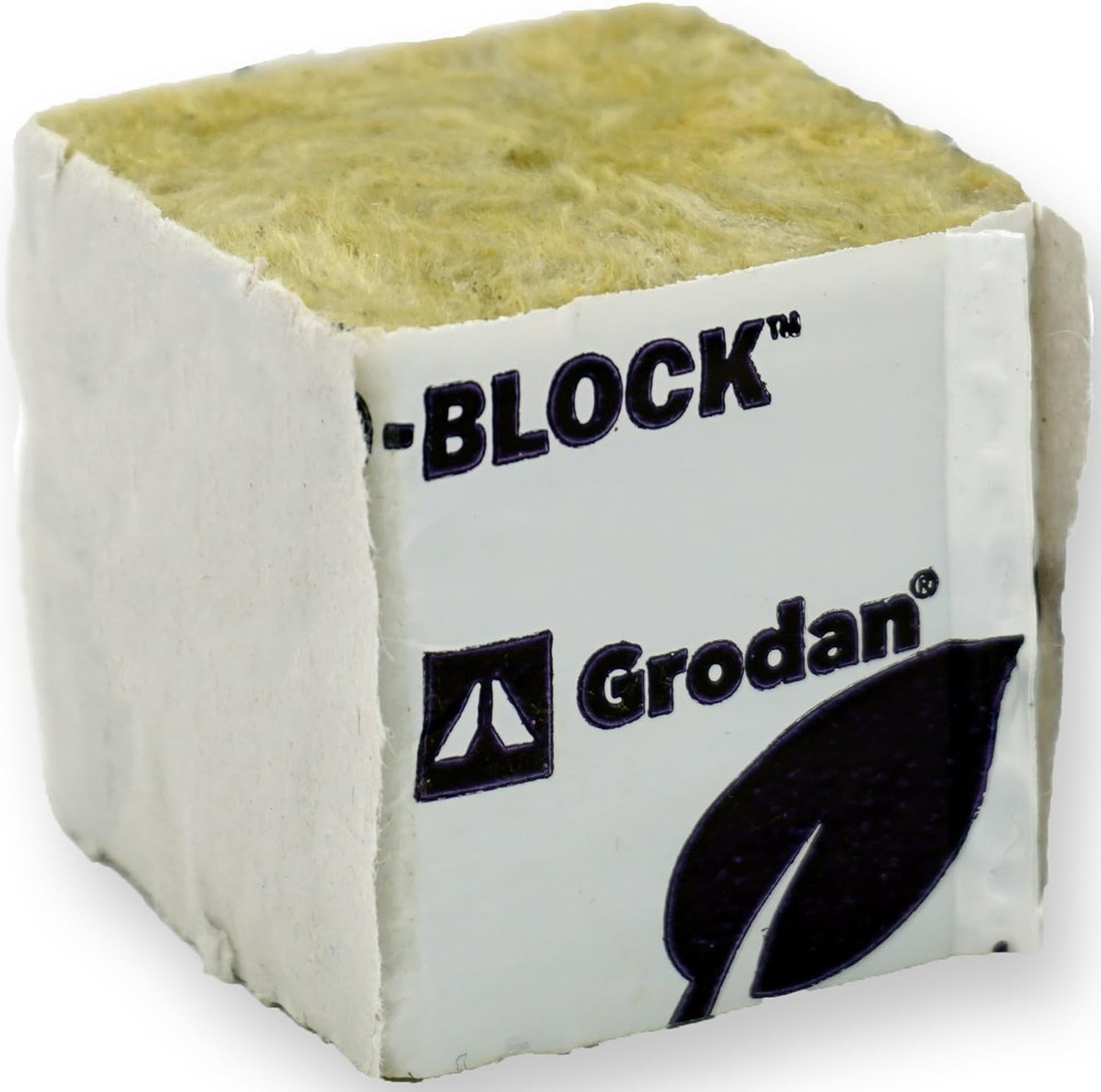 Grodan 1.5" Rockwool Mini Blocks – 45 Pack Rockwool Cubes for Hydroponics, Seed