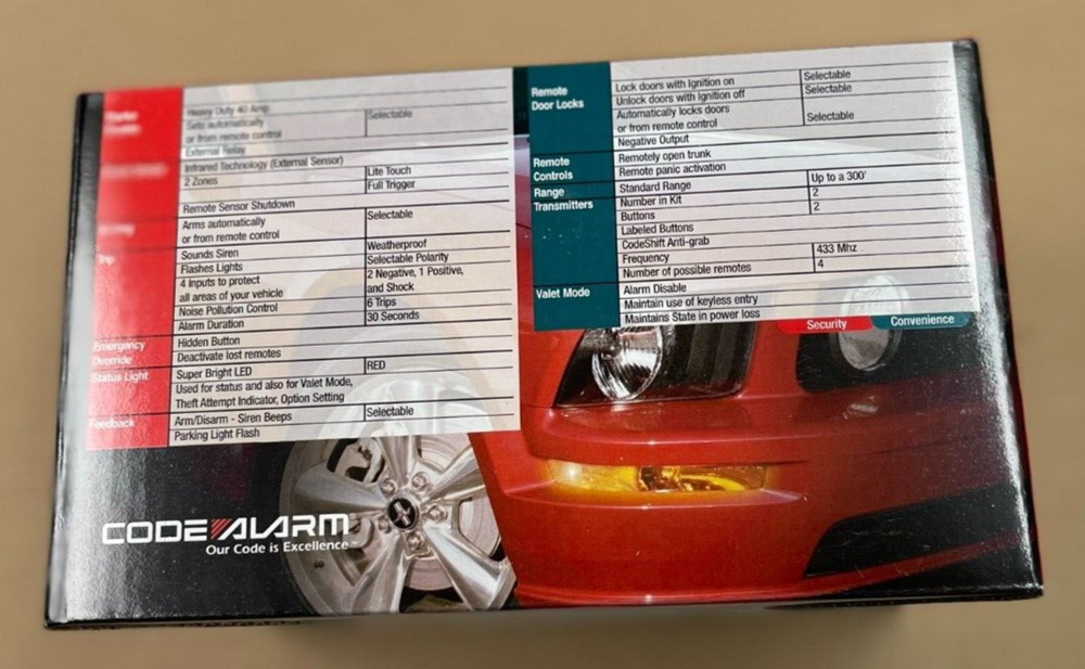 CODE ALARM CA-100 CAR ALARM REMOTE SECURITY WITH KEYLESS ENTRY NEW
