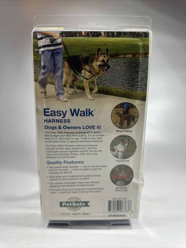 PetSafe Dog Nylon EASY WALK HARNESS Reduce Pulling Red Black Small