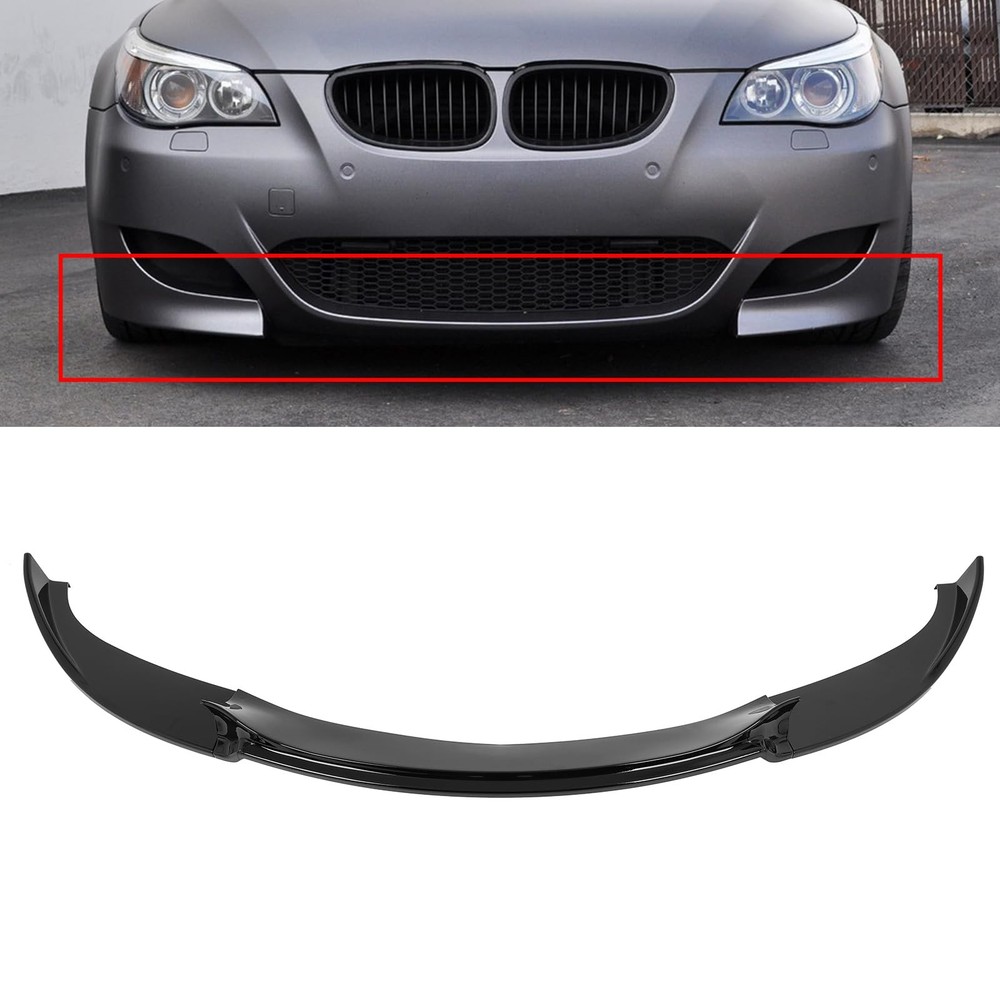 3PCS Front Bumper Lip for 2006-2010 E60 M5 Glossy Black