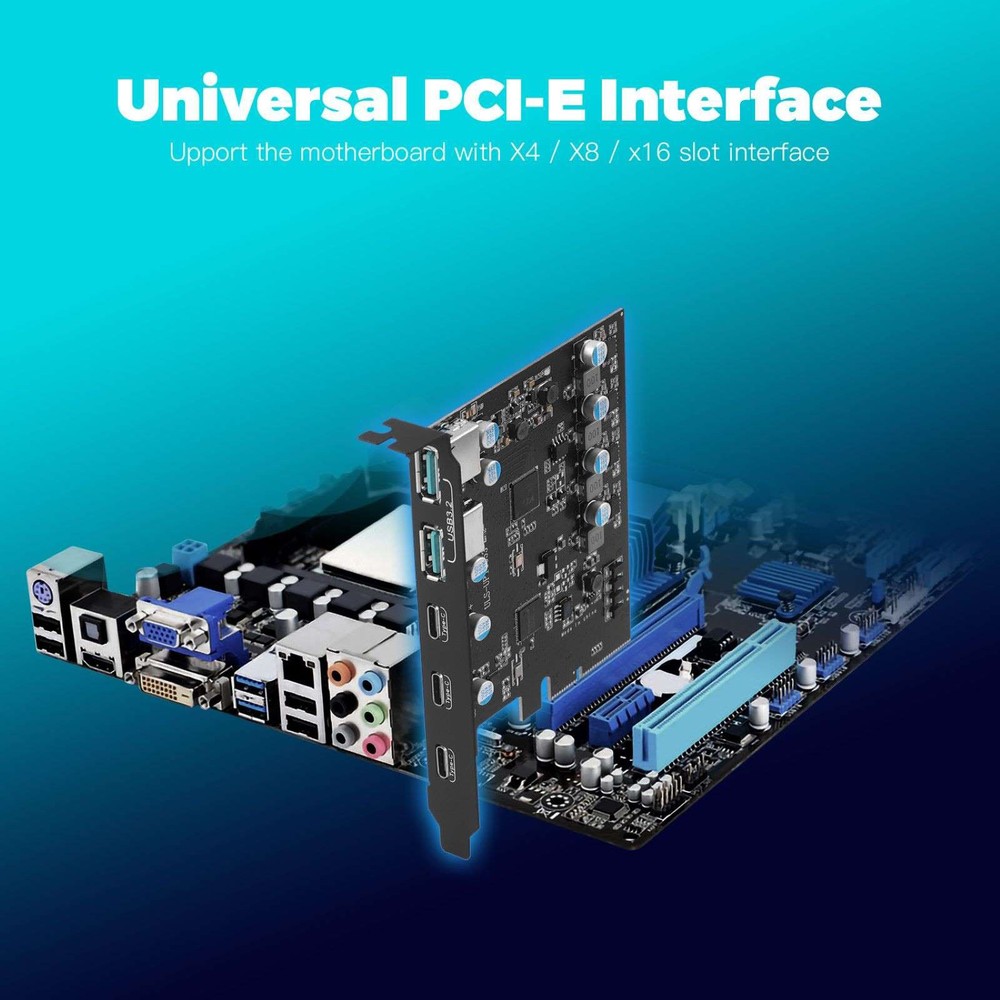 5 Ports Expansion Card 20Gbps For Desktop computers 2*USB Type-A 3*USB Type-C