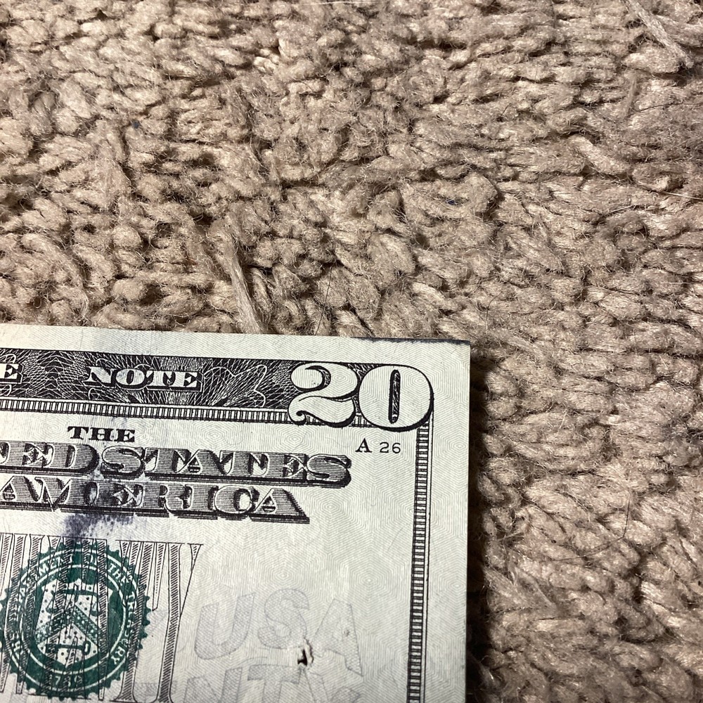 20 Dollar Bill Error, 20$ Ink Error 2017 PB06477883