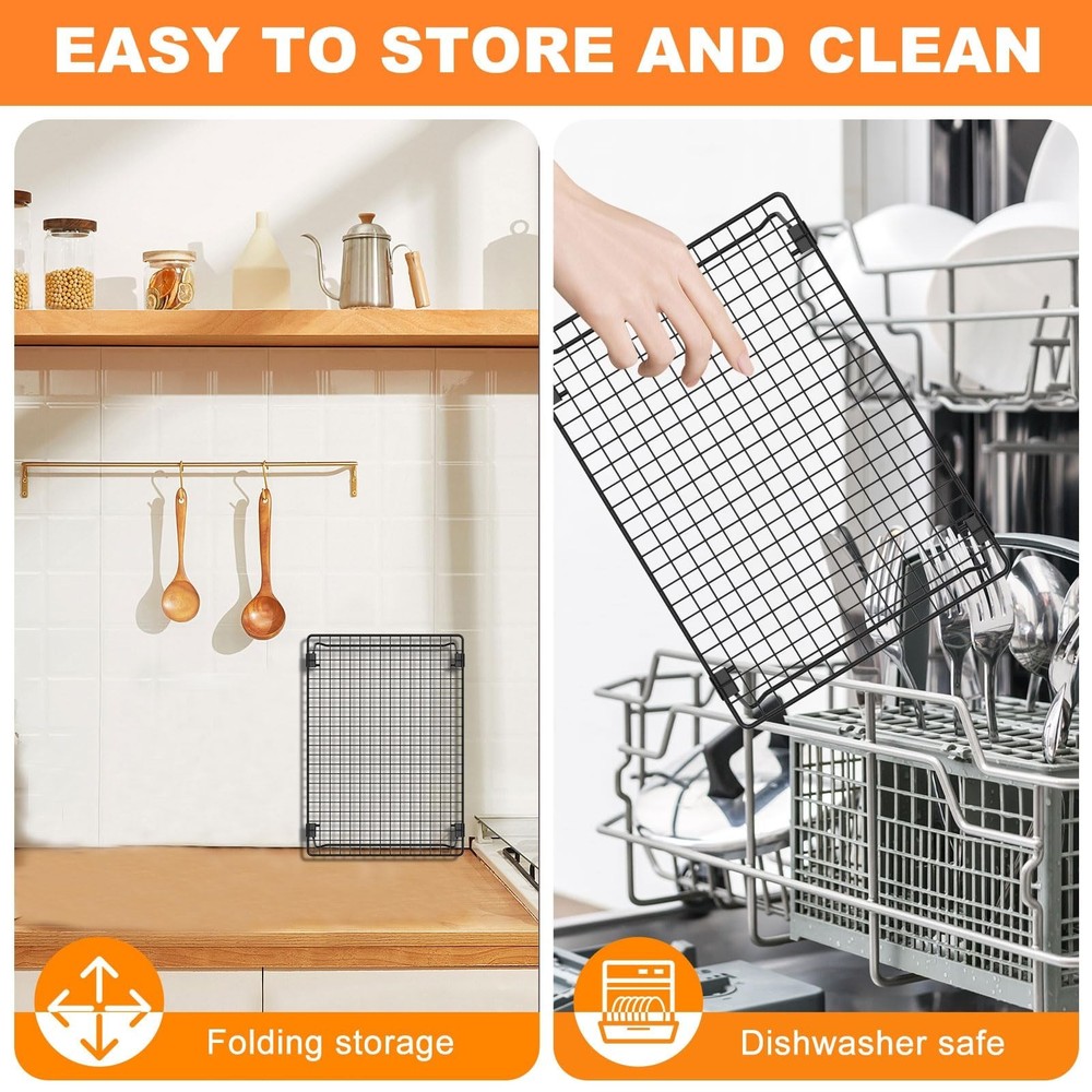 13.4" × 9.4" Stackable Cupcakes Cooling Racks – 2-Pack Nonstick Carbo