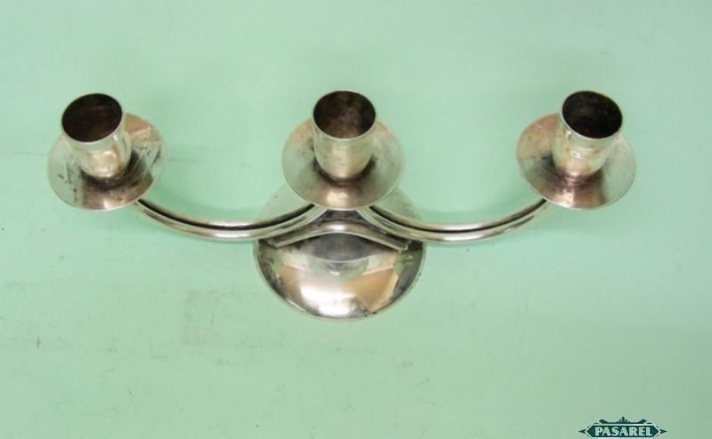 Berg Denmark Silver Plated Three Light Candelabra Candleholder