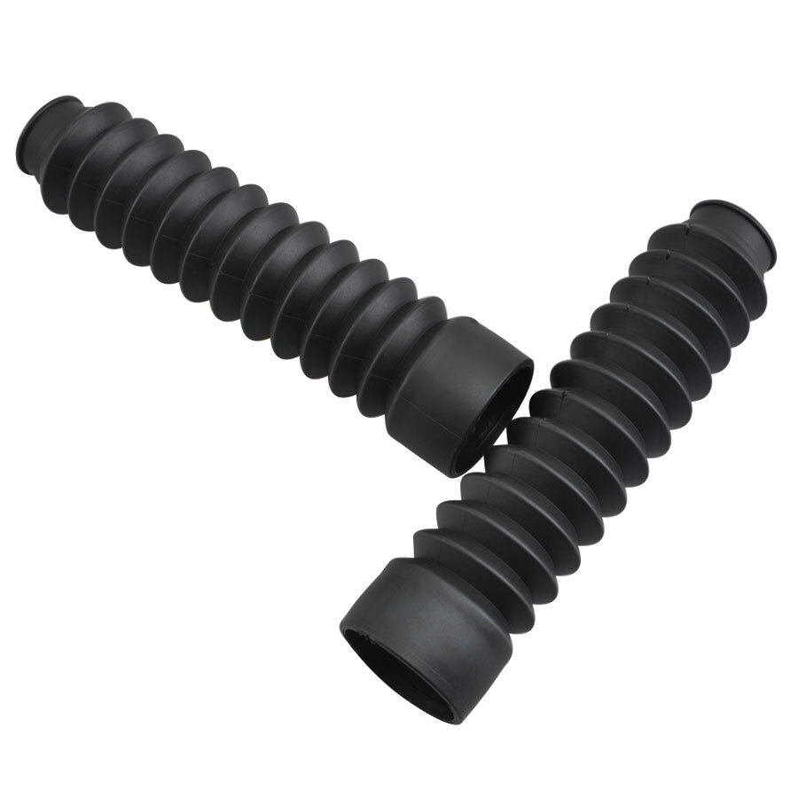 2Pcs Universal Front Rubber Fork Boots Shock Absorber Protector Dust Cover Black
