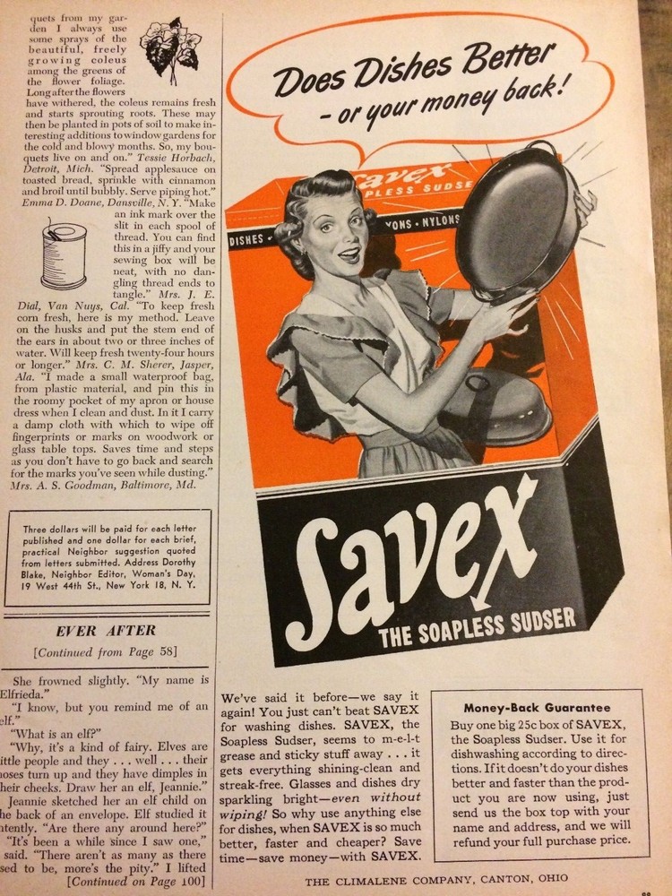 Savex Soapless Sudser Washer, Vintage Print Ad