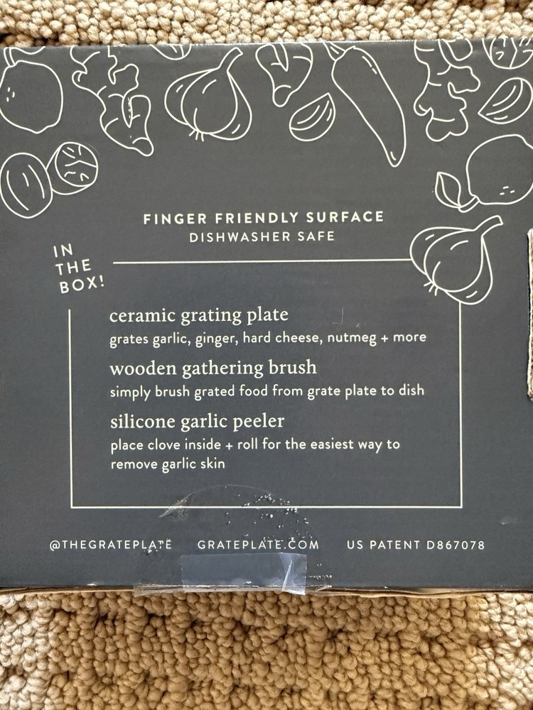 Ceramic Garlic/Ginger Grater Plate