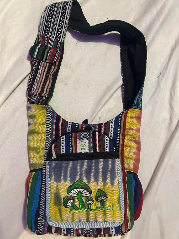 hemp patchwork shoulder bag
